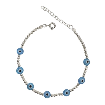 PULSEIRA PB925 6 OLHO GREGO E RESTANTE DE BOLINHAS 2MM