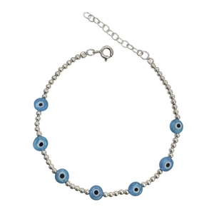 PULSEIRA PB925 6 OLHO GREGO E RESTANTE DE BOLINHAS 2MM
