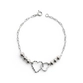 PULSEIRA PB925 CARTIE C/ 6 BOL. 5MM C/ 2 CORAÇÕES ENTRELAÇADOS 1 LISO P E 1 FILET. M 50424