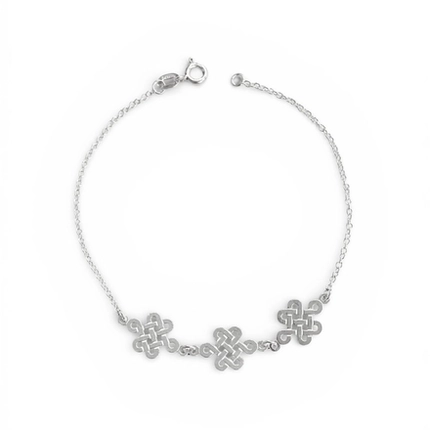 PULSEIRA P925 ELO PORT. C/ 3 NÓS DO AMOR LISOS VAZ. 0101101