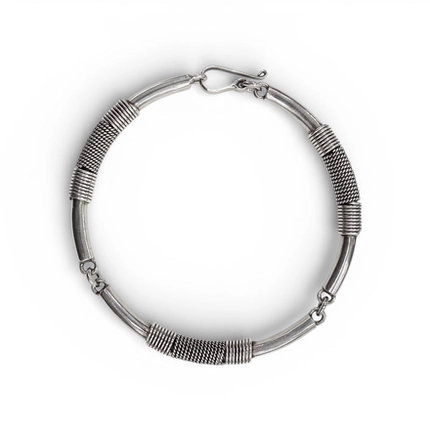 PULSEIRA DE BALI BRACELETE ART. FIOS TORCIDOS E LISOS 18,7G