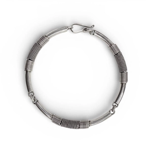 PULSEIRA DE BALI BRACELETE ART. FIOS TORCIDOS E LISOS 18,7G