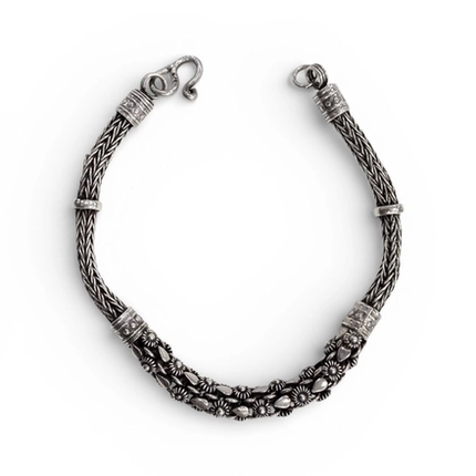 PULSEIRA DE BALI TRAMA C/ FLORES 15,3G